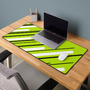 Diagonals - Lime Green Desk Mat