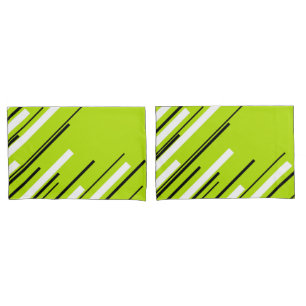 Diagonals - Lime Green Pillowcase