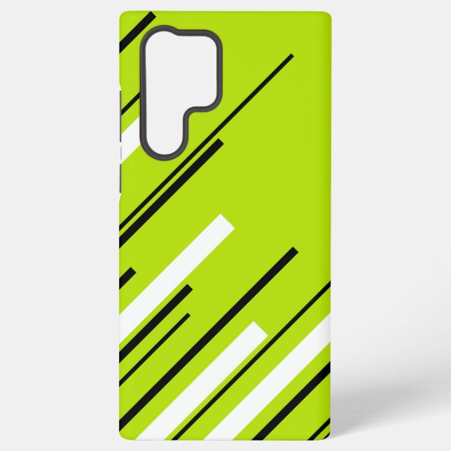 Diagonals - Lime Green Samsung Galaxy S22 Ultra Case (Back)