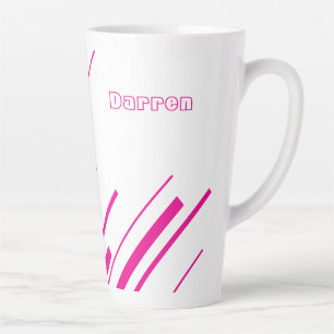 Diagonals - Magenta and White Latte Mug