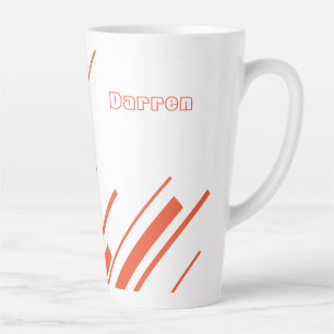 Diagonals - Orange and White Latte Mug