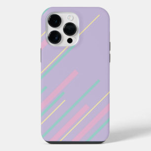 Diagonals - Pastel Pink, Yellow, Purple and Green iPhone 14 Pro Max Case