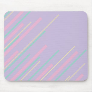 Diagonals - Pastel Pink, Yellow, Purple and Green Mouse Pad
