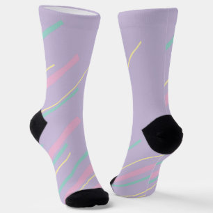 Diagonals - Pastel Pink, Yellow, Purple and Green Socks