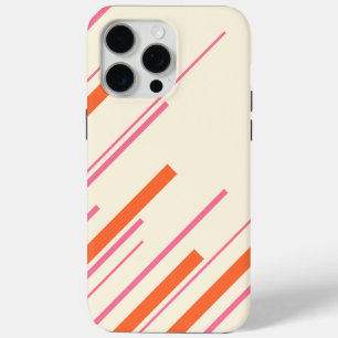 Diagonals - Pink, Orange and Cream iPhone 15 Pro Max Case