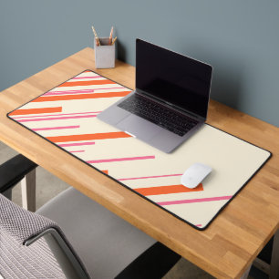 Diagonals - Pink, Orange and Cream Desk Mat