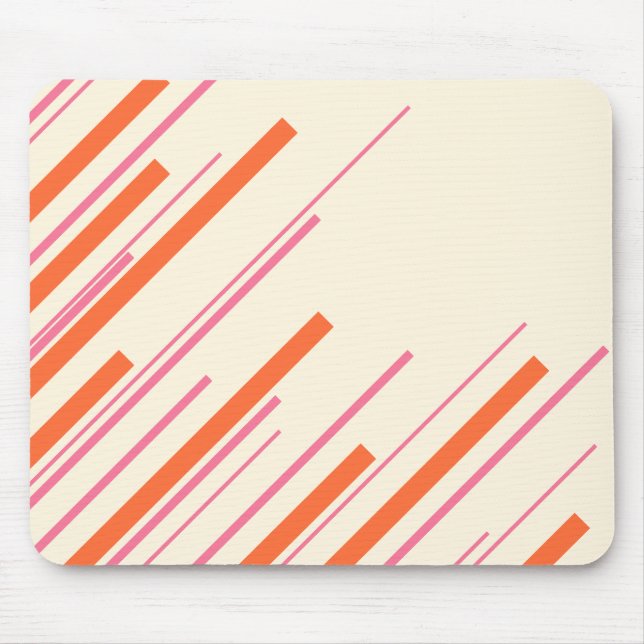 Diagonals - Pink, Orange and Cream Mouse Pad (Front)
