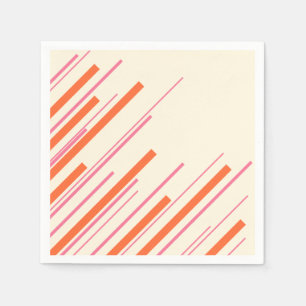 Diagonals - Pink, Orange and Cream Napkin