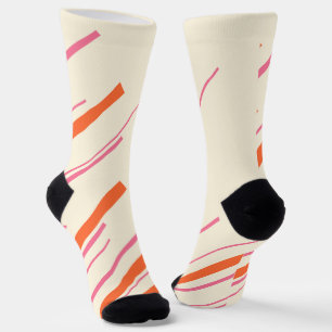 Diagonals - Pink, Orange and Cream Socks