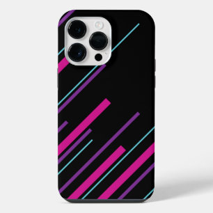 Diagonals - Pink, Purple, Blue and Black iPhone 14 Pro Max Case