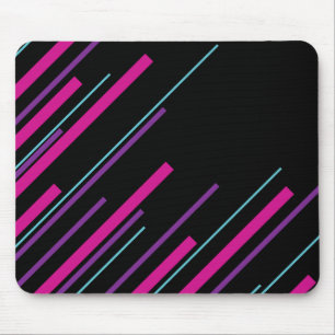 Diagonals - Pink, Purple, Blue and Black Mouse Pad