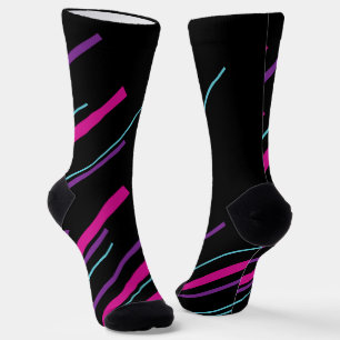 Diagonals - Pink, Purple, Blue and Black Socks
