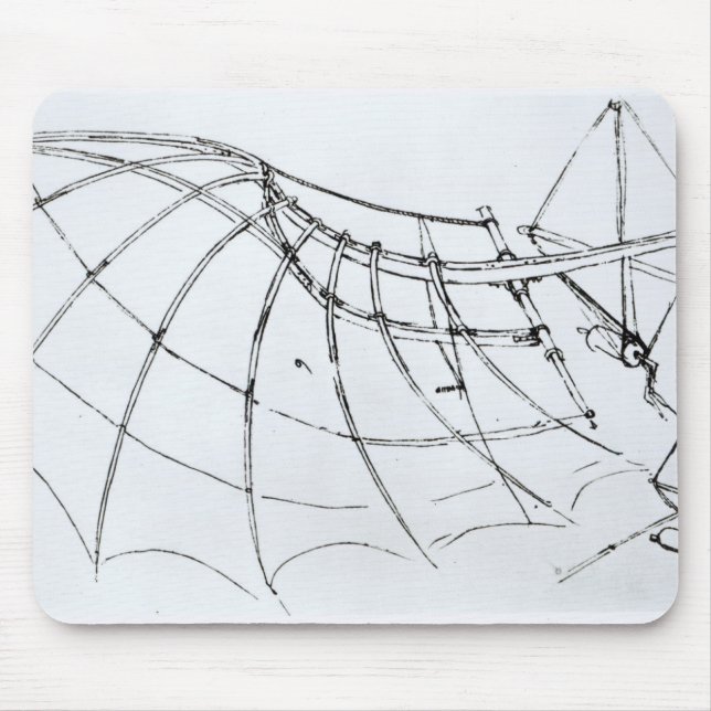 Diagram of a mechanical wing mouse pad (Front)