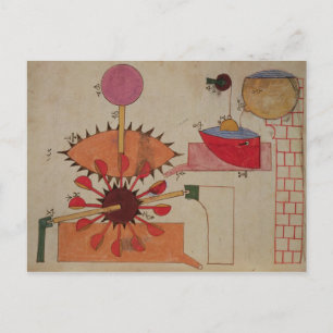 Diagram of a system for pumping water into a postcard