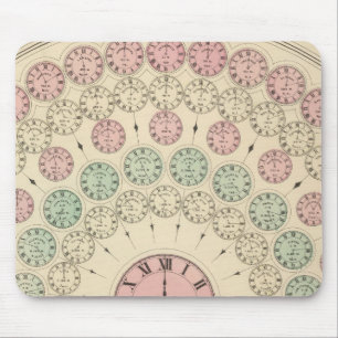 Diagram of difference of time between places mouse pad