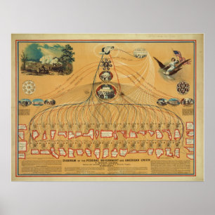 Diagram of the Federal Government & American Union Poster