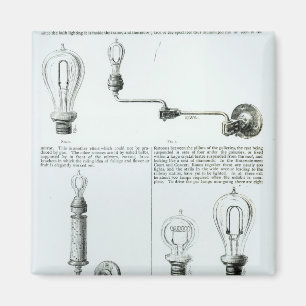 Diagrams of lightbulbs and their brackets magnet