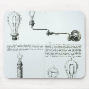 Diagrams of lightbulbs and their brackets mouse pad