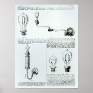 Diagrams of lightbulbs and their brackets poster