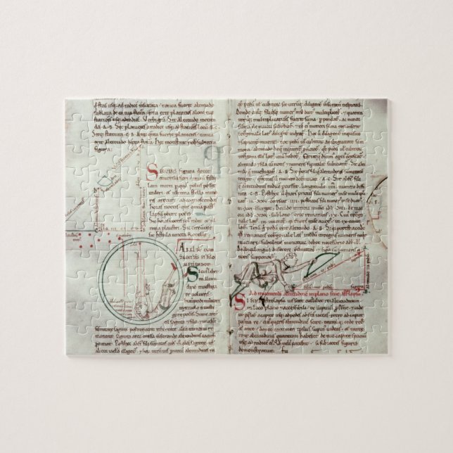 Diagrams of measurements and text (vellum) jigsaw puzzle (Horizontal)