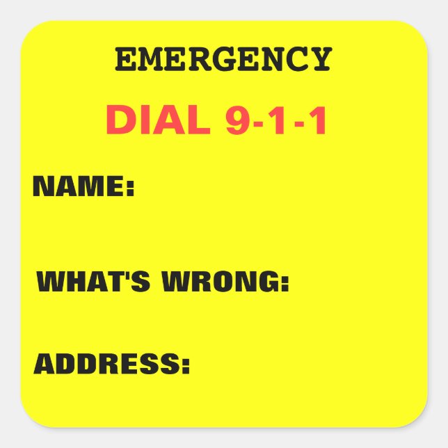 Dial 911 Sticker (Front)