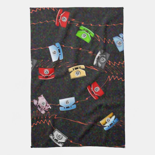 Dial 9 for an outside line. tea towel (Vertical)