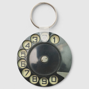 dial disc vintage retro phone number disc rotary key ring