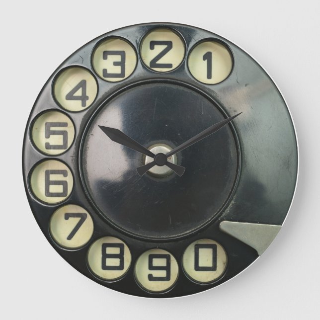 dial disc vintage retro phone number disc rotary large clock (Front)