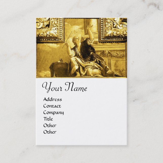 DIALECTICS ,gold yellow ,white Business Card (Front)