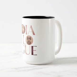 Dialogue Faces Gradient Letters Mug