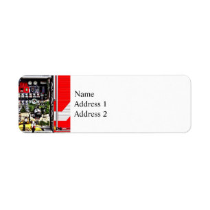 Dials and Hoses on Fire Truck Return Address Label