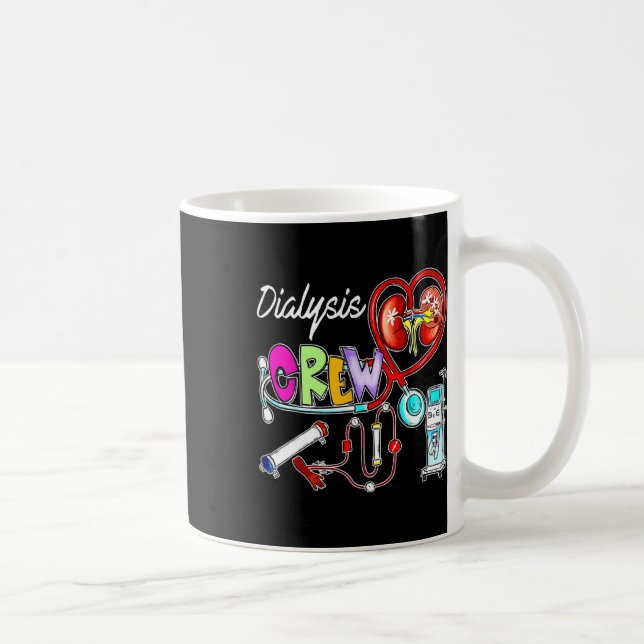 Dialysis Crew Stethoscope Heart Kidney Nephrology  Coffee Mug (Right)