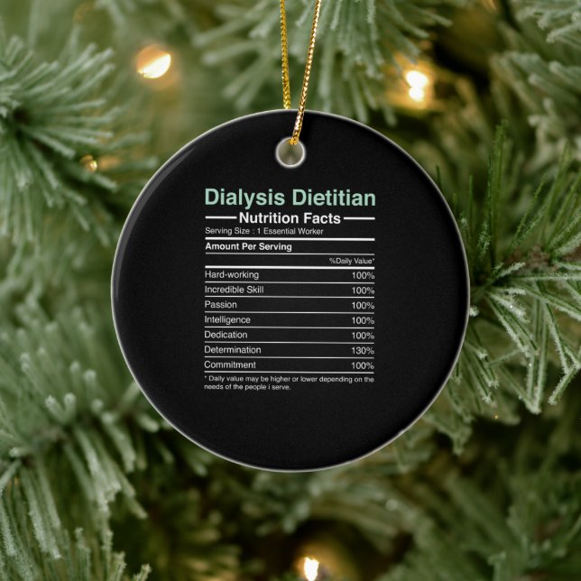 Dialysis Dietician Nutrition Facts - Nephrology Ceramic Ornament (Tree)