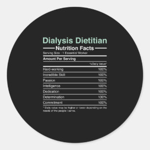 Dialysis Dietician Nutrition Facts - Nephrology Classic Round Sticker