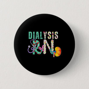 Dialysis Nephrology Nurse Black Women's Modern Cre 6 Cm Round Badge