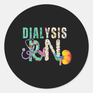 Dialysis Nephrology Nurse Black Women's Modern Cre Classic Round Sticker