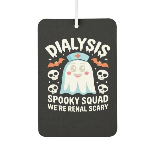 Dialysis Nephrology Nurse Cute Halloween Spooky Es Car Air Freshener (Front)