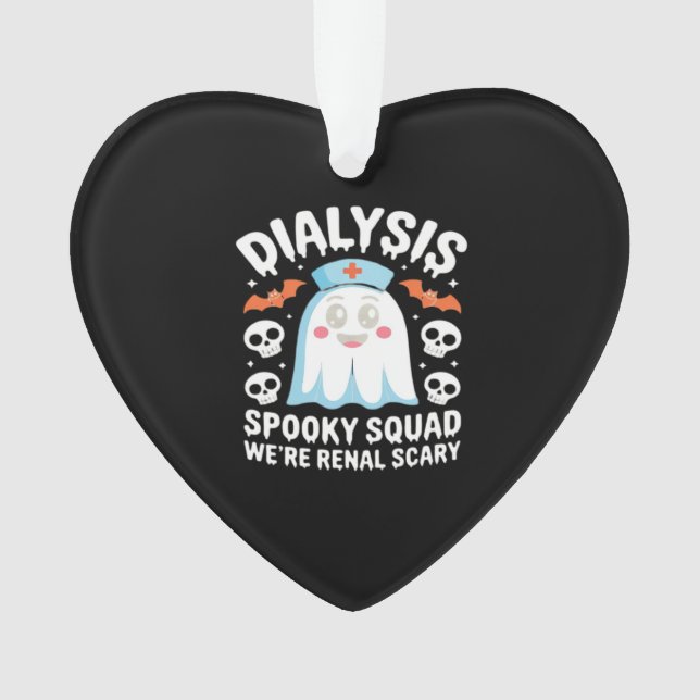 Dialysis Nephrology Nurse Cute Halloween Spooky Es Ornament (Front)