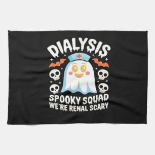 Dialysis Nephrology Nurse Cute Halloween Spooky Es Tea Towel