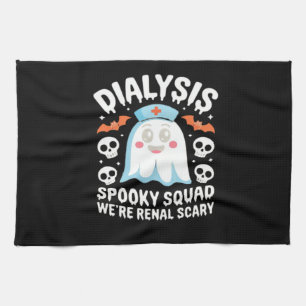 Dialysis Nephrology Nurse Cute Halloween Spooky Es Tea Towel