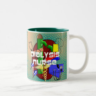 Dialysis Nurse Art Gifts Two-Tone Coffee Mug