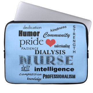 Dialysis Nurse-Attributes/Blue-13 inch Laptop Sleeve