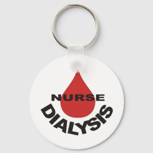 Dialysis Nurse Blood Drop Over Key Ring