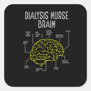 Dialysis Nurse Brain Diialysis Tech Dialysis Techn Square Sticker