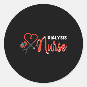 Dialysis Nurse Gifts For Technician Heart Nephrolo Classic Round Sticker