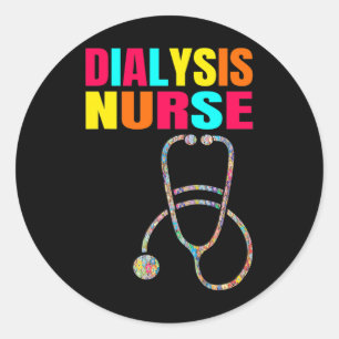 Dialysis Nurse Nephrology Kidney Disease Nursing 4 Classic Round Sticker