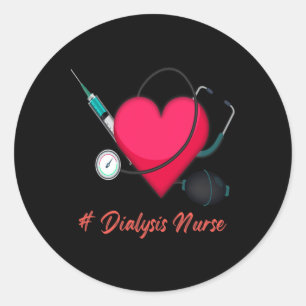 Dialysis Nurse Nephrology Kidney Disease Nursing 4 Classic Round Sticker