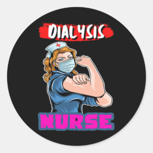 Dialysis Nurse Nephrology Kidney Disease Nursing 6 Classic Round Sticker
