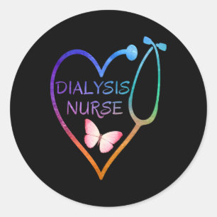 Dialysis Nurse Nephrology Kidney Disease Nursing & Classic Round Sticker