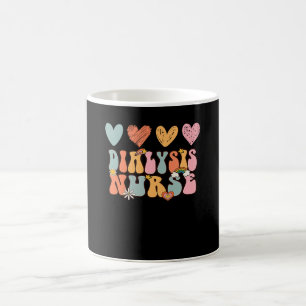 Dialysis Nurse Nephrology Nursing Groovy Retro Cut Coffee Mug